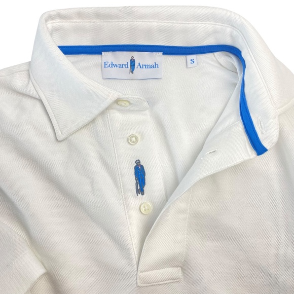 EDWARD ARMAH Set of Two Small  Milano Cotton Dress Polo Orange and White - Picture 5 of 7